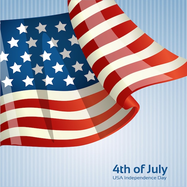 미국 독립 기념일에 미국 국기가 있는 포스터