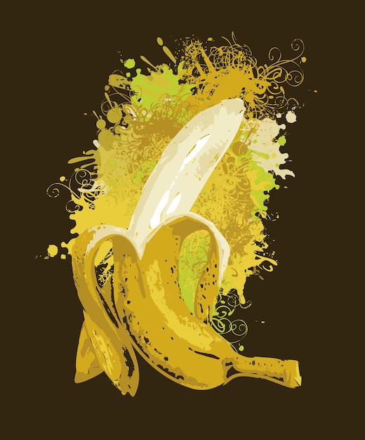 poster with banana and splashes