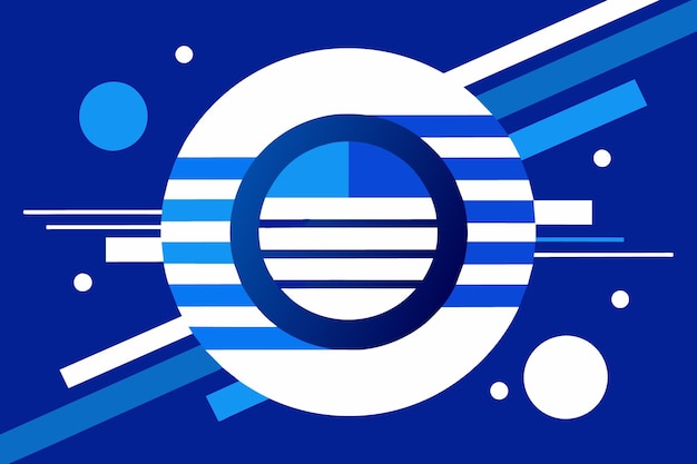Vector a poster with a blue background with a blue and white circle and the words  blue