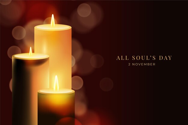 Vector a poster with candles that says all souls on it