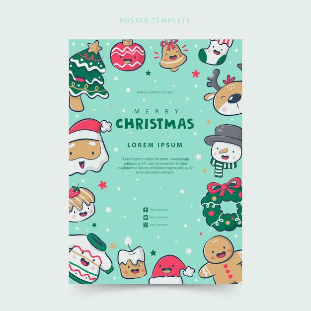 Poster with christmas elements