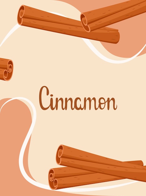 Poster with cinnamon Spices Cartoon design