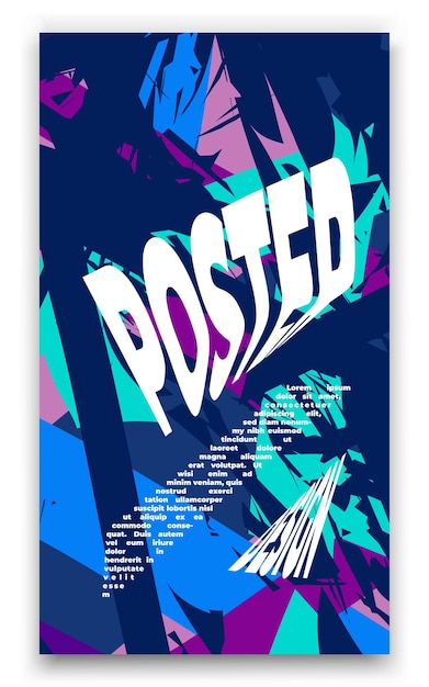 a poster with a colorful design of a man on a skateboard