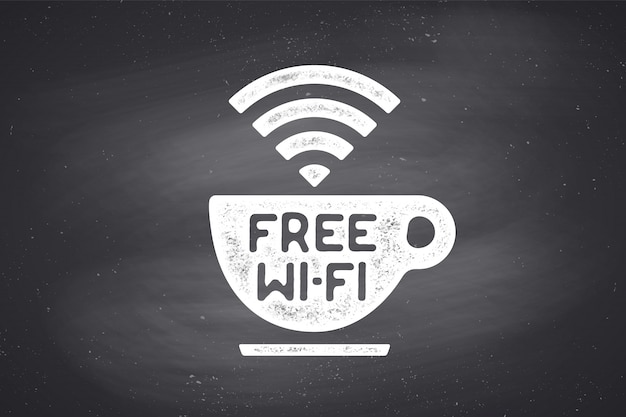 一杯のコーヒーとテキスト無料wifiのポスター