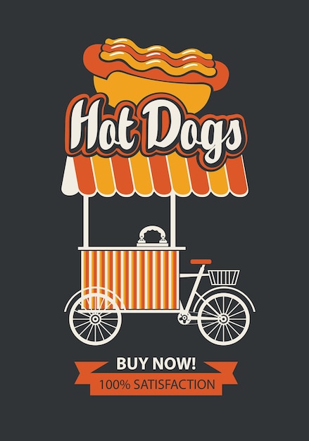 Vector poster with fast food bicycle