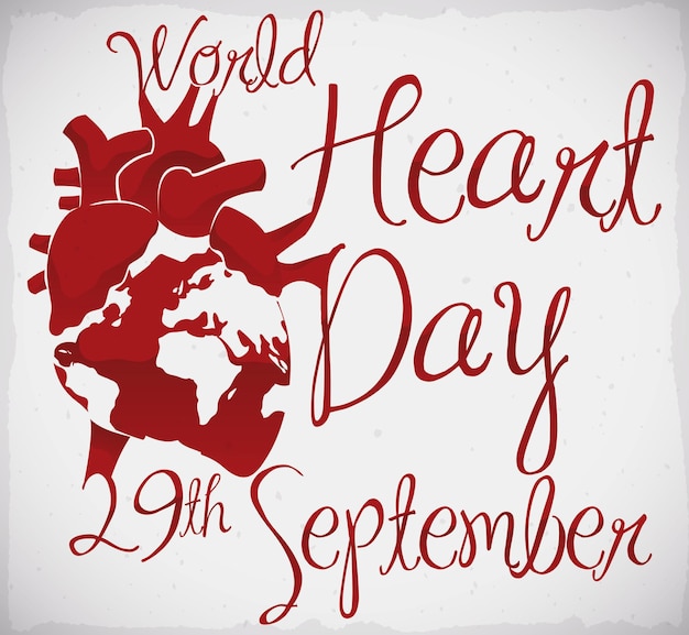 Poster with heart like map to celebrate World Heart Day