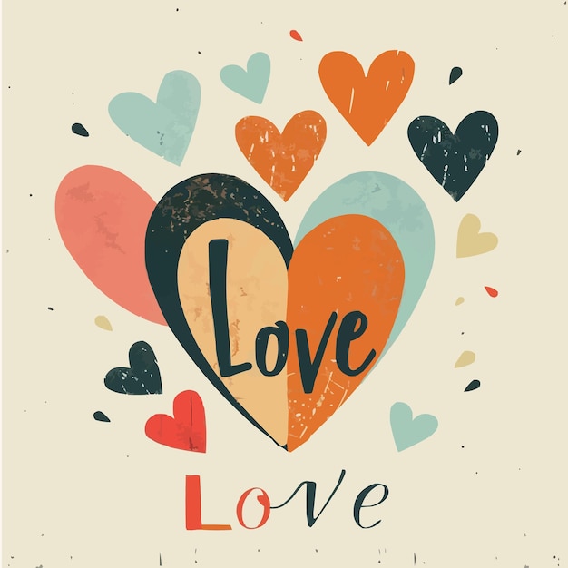 Vector a poster with a heart and the words love