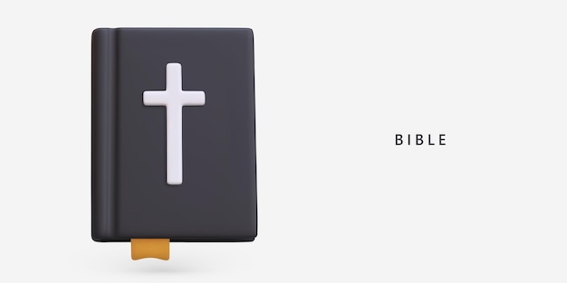 Poster with holy Bible on gray background with place for text