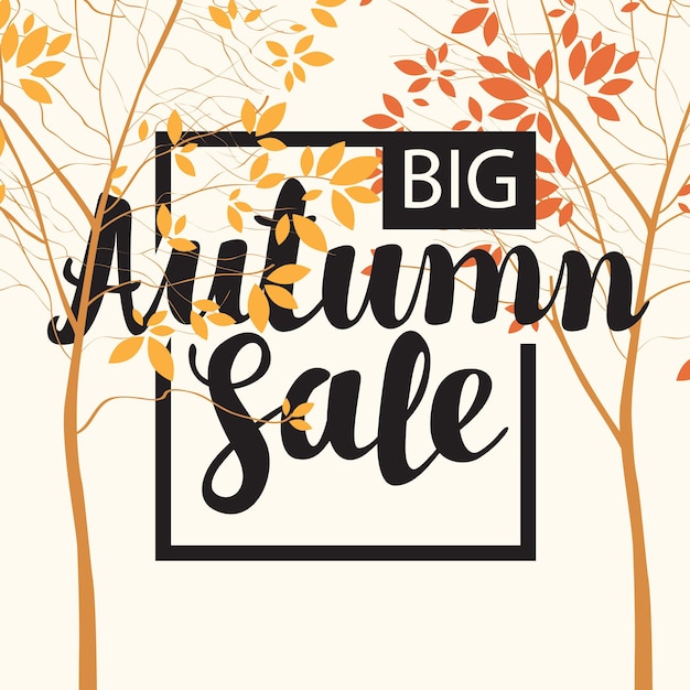 Vector poster with inscription autumn sale