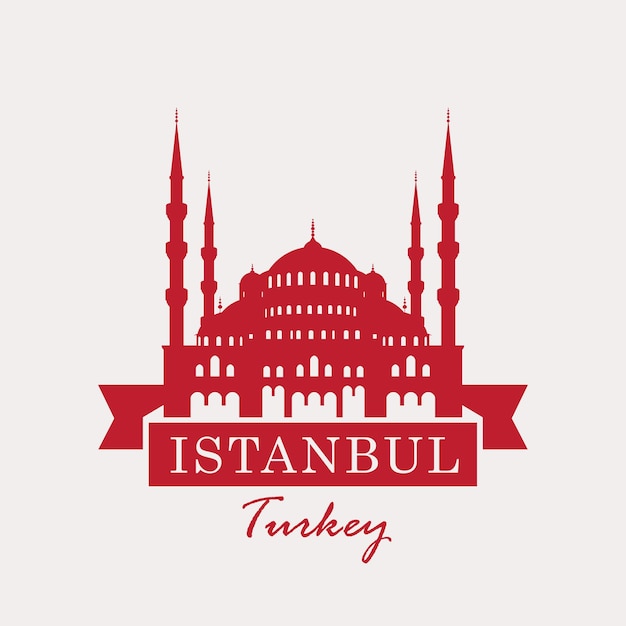 Poster with mosque in istanbul