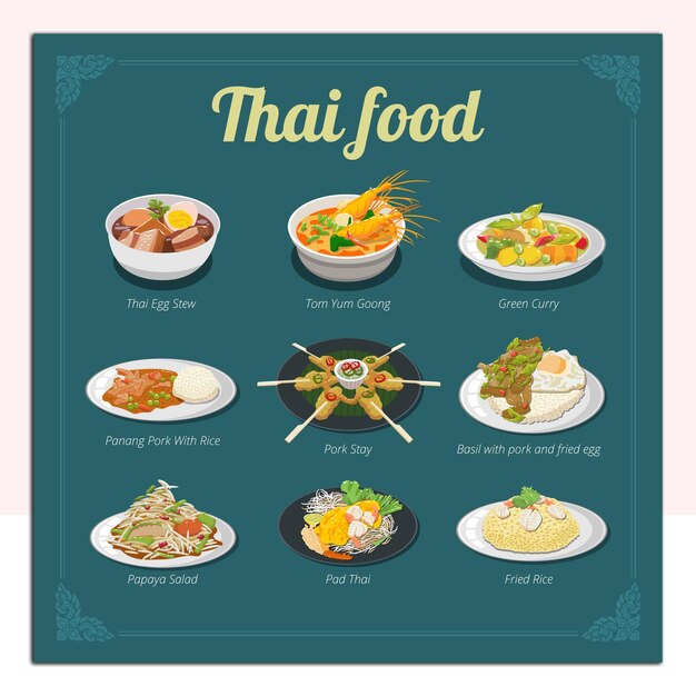 Vector a poster with a picture of food that says  food