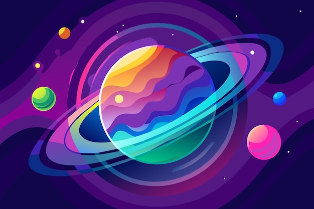 Vector a poster with planets and the universe on it