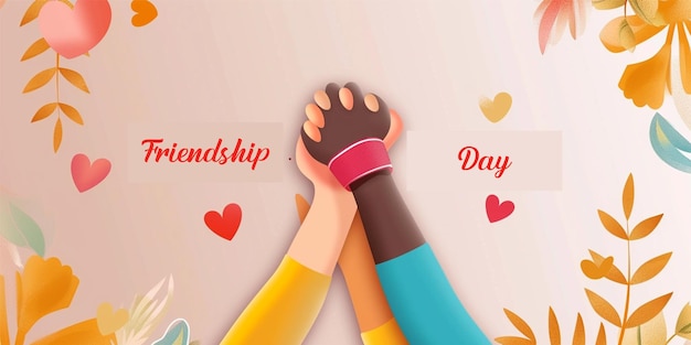 Vector a poster with a quote from friendship day and hearts