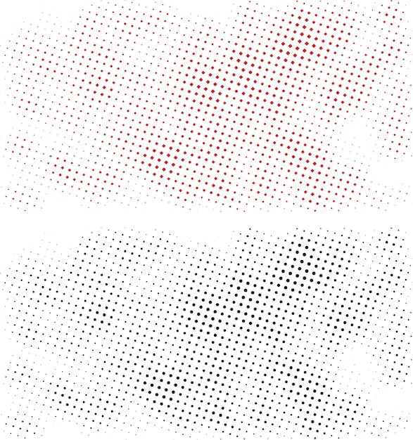 a poster with a red and black dot on it