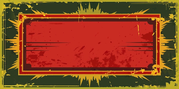 Vector a poster with a red and yellow border and a red and green border