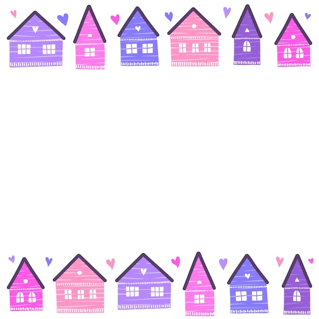 Poster with Scandinavian houses