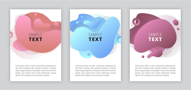 Poster with set of colored abstract modern graphic elements colorful stains vector illustration