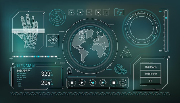 Vector poster with a set of infographic elements on the theme of global transactions and ecommerce security vector illustration