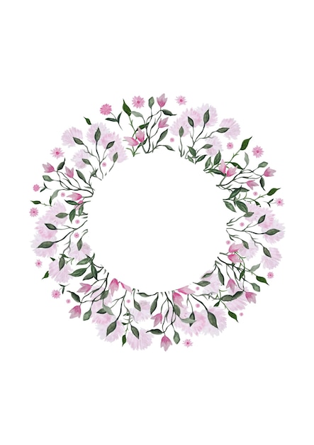 Poster with space for text in a frame of flowers pink peonies and magnolia and foliage Vector