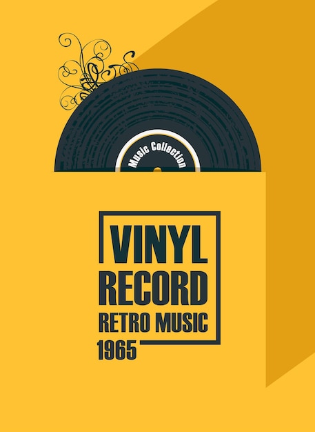 Poster with vinyl record