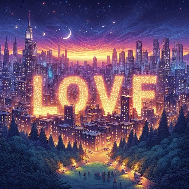 плакат со словом " любовь ", на котором написано " любовь "
