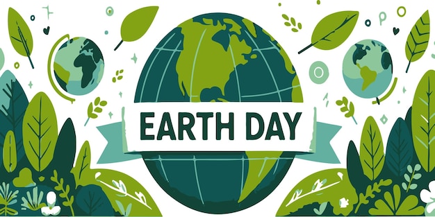 a poster with a world map and the words earth day on it