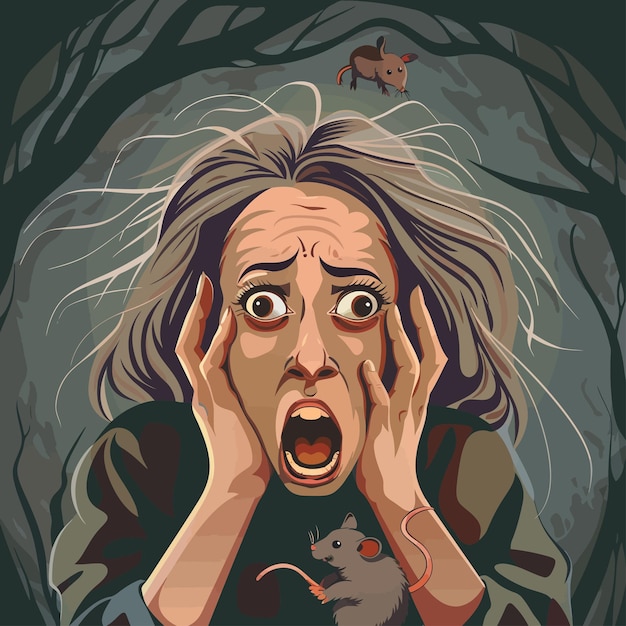 a poster for a woman with two people holding a toy