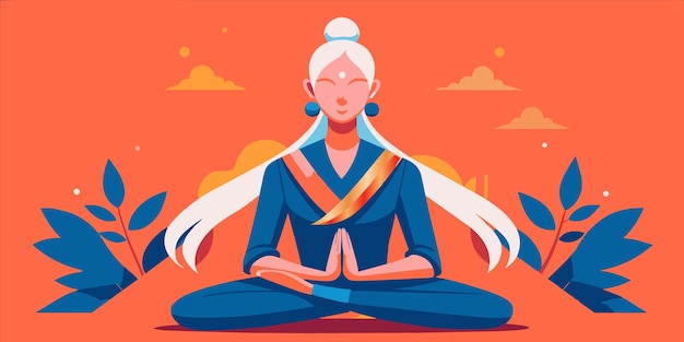 Vector a poster for a woman in a yoga pose