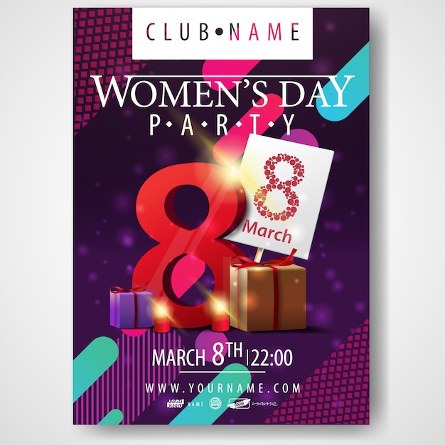 Poster for Women's day party with gifts