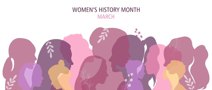 Vector a poster for women's history month march.