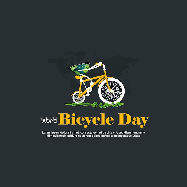 Vector a poster for world bicycle day with a green bag on it