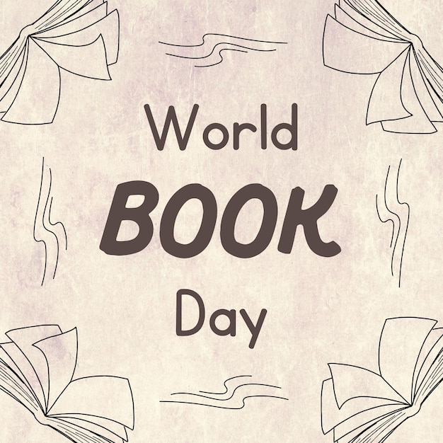 Vector a poster for world book day with pages open and the words world book day.