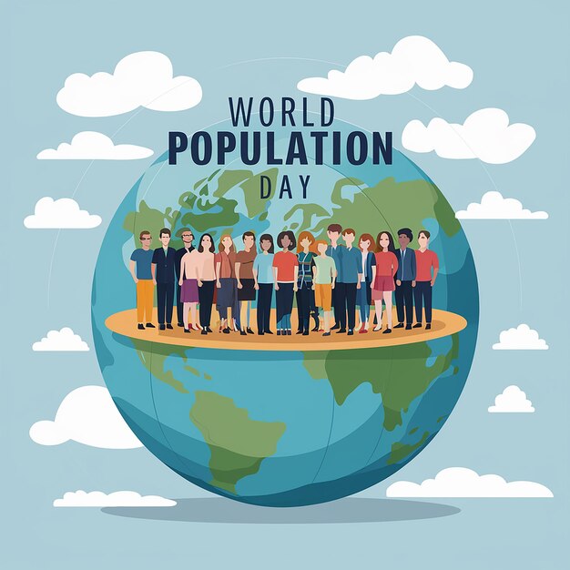 Vector a poster of a world that says worlds population