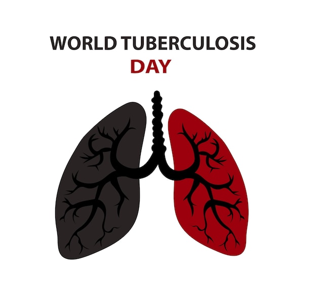 a poster for world tuberculosis day with a red and black lungs.