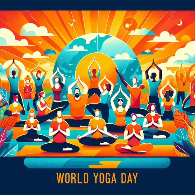 a poster for the world yoga day