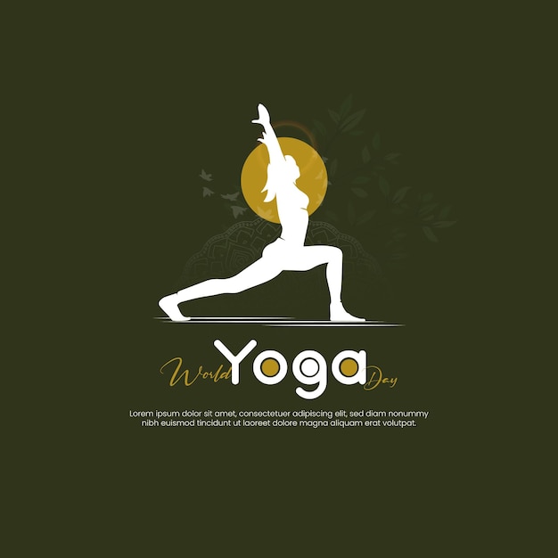 Un poster per una lezione di yoga con una donna che fa una posa yoga.