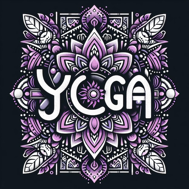 плакат для студии йоги со словом йога