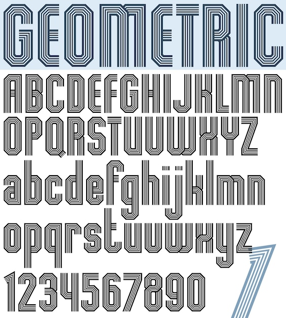 Vector poster zwart-wit geometrisch geschetst stijlvol smal lettertype.