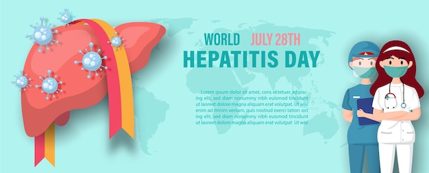Postercampagne van Wereld Hepatitis Dag in vectordesign