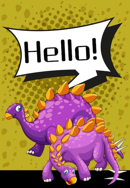 Vector posterontwerp met twee stegosaurus