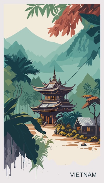 Vector posterontwerp voor vietnam