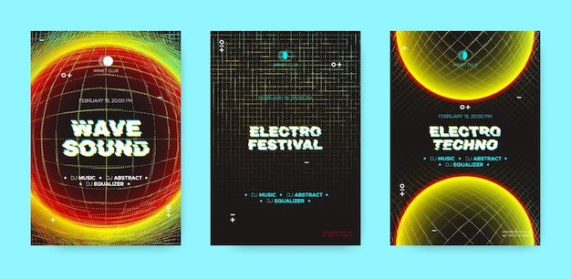 Posters collection for electronic music concert