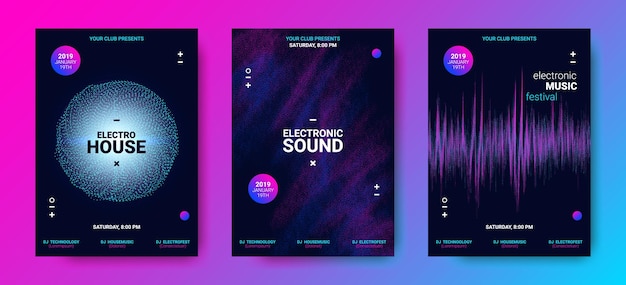 Posters collection for electronic music concert