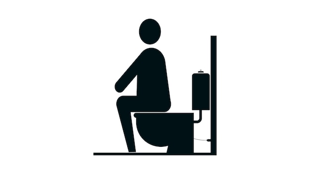 Posters warning to sit on the toilet properly Bathroom icon vector illustration background