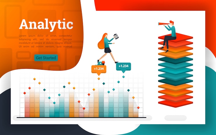 Vector posters or web pages for analysis and financial purposes