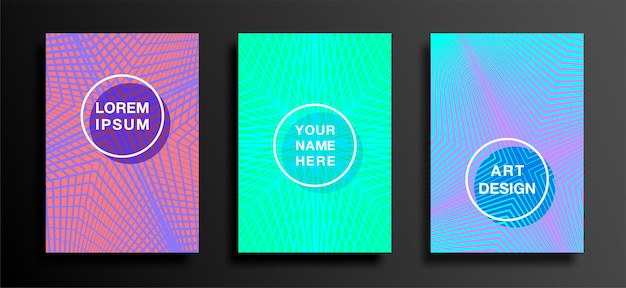 Posters with abstract geometric pattern covers design vector business banner template