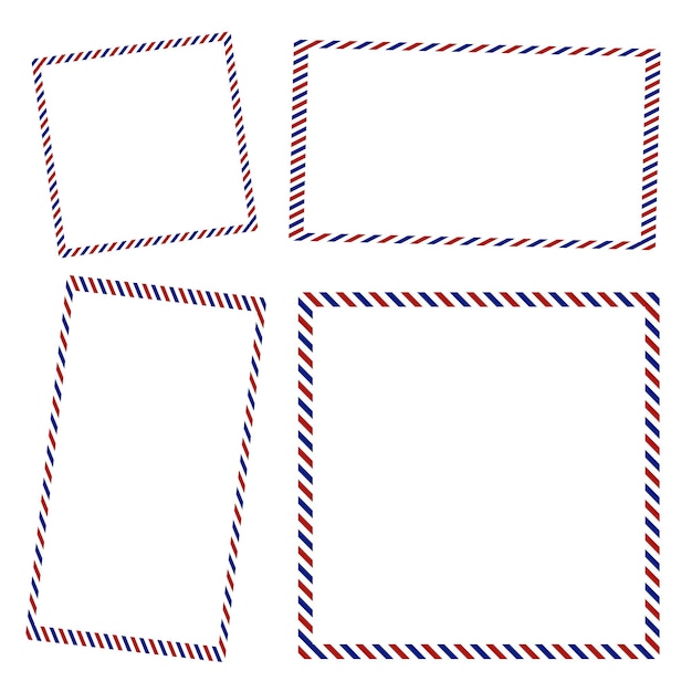 Postkaart rood blauw collectie vector envelop set