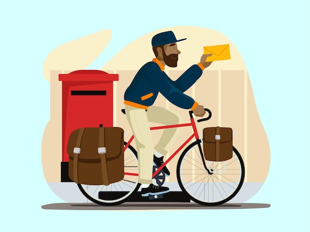 Vector postman bicycle