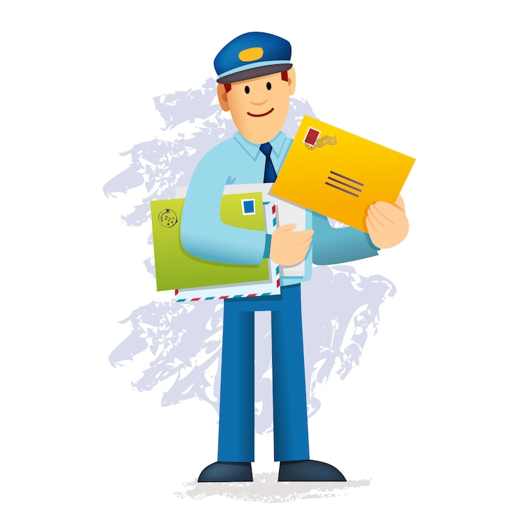 वेक्टर postman carrying mail