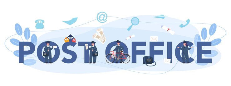 Vector postman office typographic header